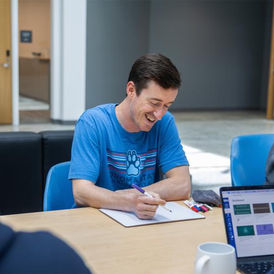 out of state student studying with friends