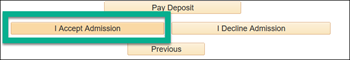 Offer acceptance section of MySSU